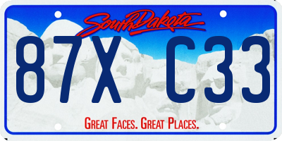 SD license plate 87XC33
