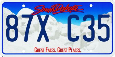 SD license plate 87XC35