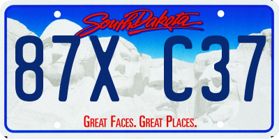 SD license plate 87XC37