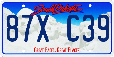 SD license plate 87XC39
