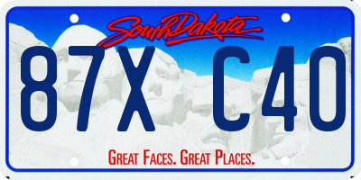 SD license plate 87XC40