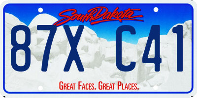 SD license plate 87XC41