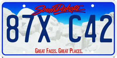 SD license plate 87XC42