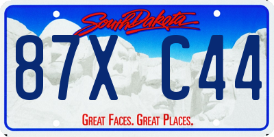 SD license plate 87XC44