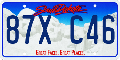 SD license plate 87XC46