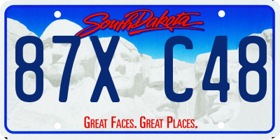 SD license plate 87XC48