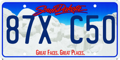 SD license plate 87XC50