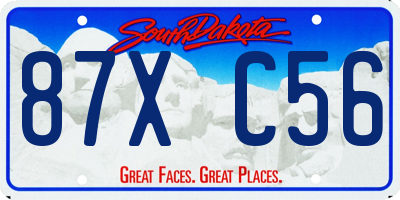 SD license plate 87XC56