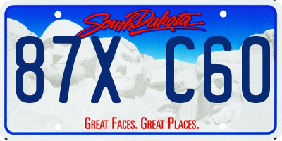 SD license plate 87XC60