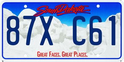 SD license plate 87XC61
