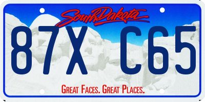 SD license plate 87XC65