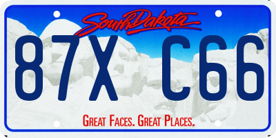 SD license plate 87XC66