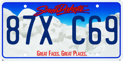 SD license plate 87XC69