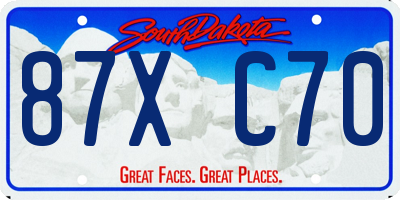 SD license plate 87XC70