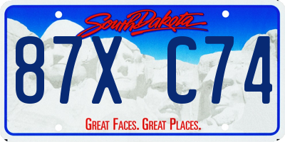 SD license plate 87XC74
