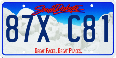 SD license plate 87XC81