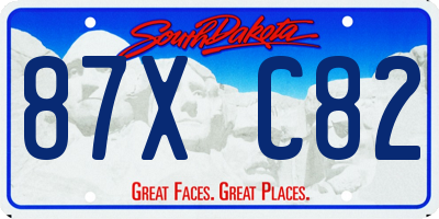 SD license plate 87XC82