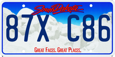 SD license plate 87XC86