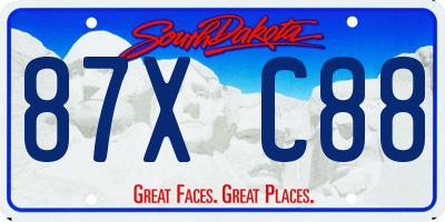 SD license plate 87XC88