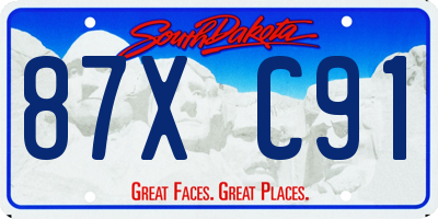 SD license plate 87XC91