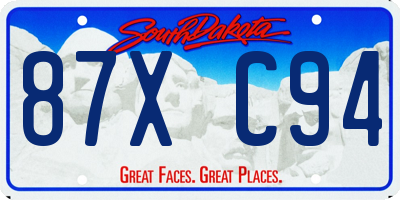 SD license plate 87XC94