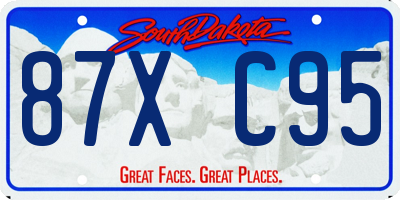 SD license plate 87XC95
