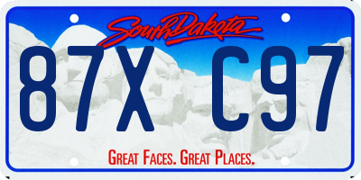 SD license plate 87XC97