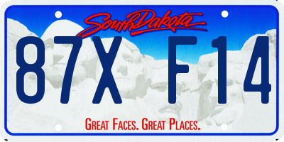 SD license plate 87XF14