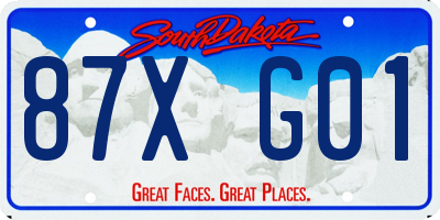 SD license plate 87XG01