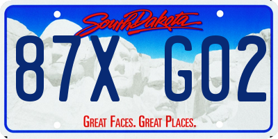 SD license plate 87XG02