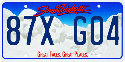 SD license plate 87XG04