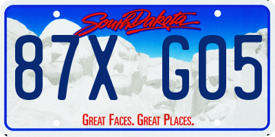 SD license plate 87XG05
