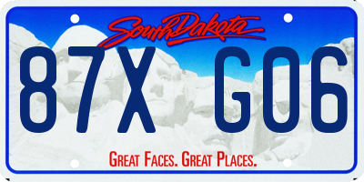 SD license plate 87XG06