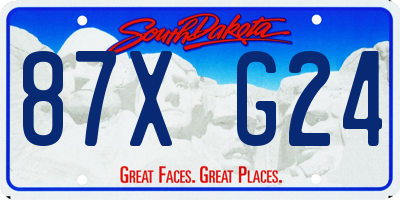 SD license plate 87XG24