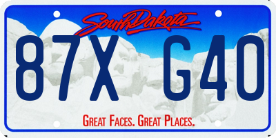 SD license plate 87XG40