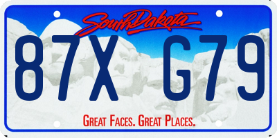 SD license plate 87XG79