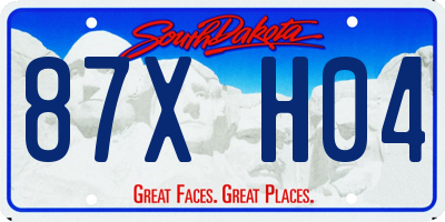 SD license plate 87XH04