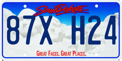 SD license plate 87XH24