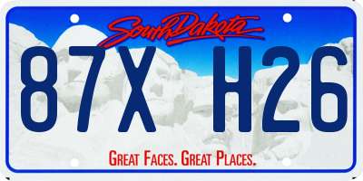 SD license plate 87XH26
