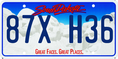 SD license plate 87XH36