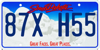 SD license plate 87XH55