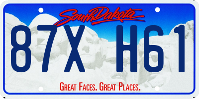 SD license plate 87XH61