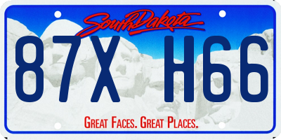 SD license plate 87XH66