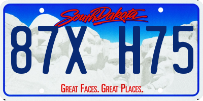 SD license plate 87XH75