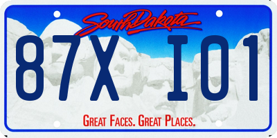 SD license plate 87XI01