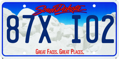 SD license plate 87XI02