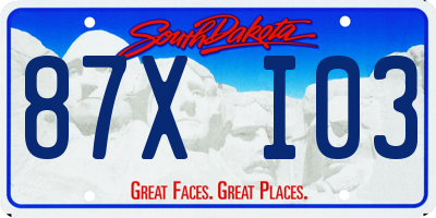 SD license plate 87XI03