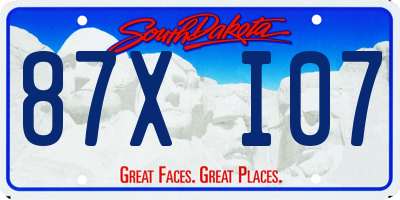 SD license plate 87XI07