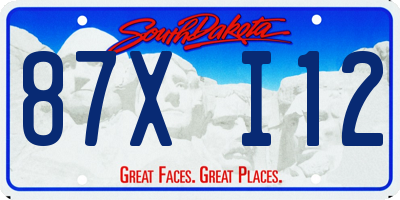 SD license plate 87XI12