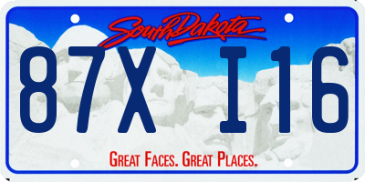 SD license plate 87XI16